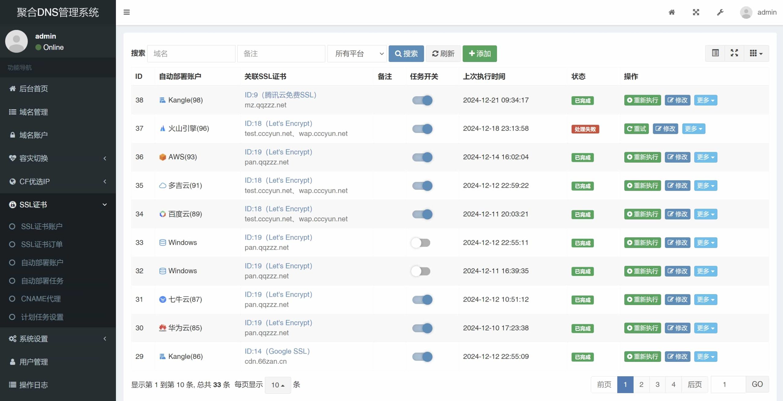 D1535 【免费源码】聚合DNS已更新SSL证书自动申请与部署功能